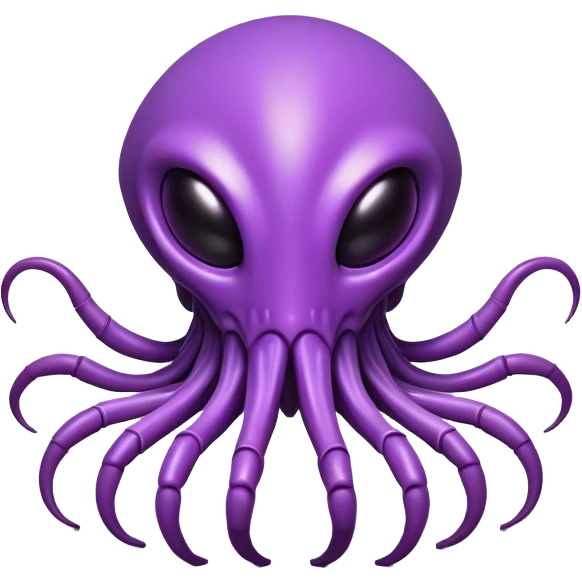 Clash of Clans aesthetic: Cinematic Playful Zerg Alien Emoji, rendered in a 3D vector-style similar to standard emojis with minimal shading and bold, simplified shapes. A compact, isometric, otherworldly creature with insectoid, organic details and subtle, eerie tentacles, softly glowing with a sinister alien charm. Simplified yet unmistakably iconic, highly detailed and consistent, glowing with a soft, spectral radiance and high shine. Stylized with a touch of bio-engineered mischief and a soft glowing outline, capturing the essence of a fearsome extraterrestrial menace with a playful twist! emoji