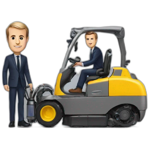 Macron with dyson emoji