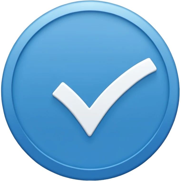 a small blue circle with a white checkmark (✔️) inside it. emoji