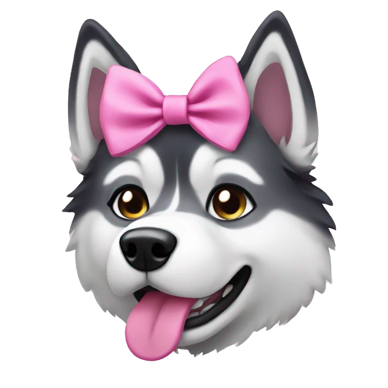 husky with a pink bow emoji