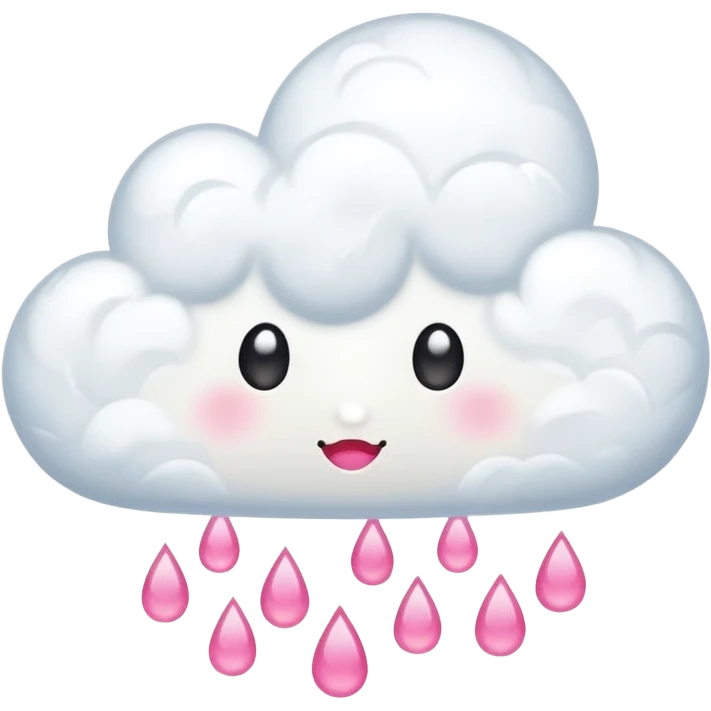 Cloud with pink hearts as raindrops emoji