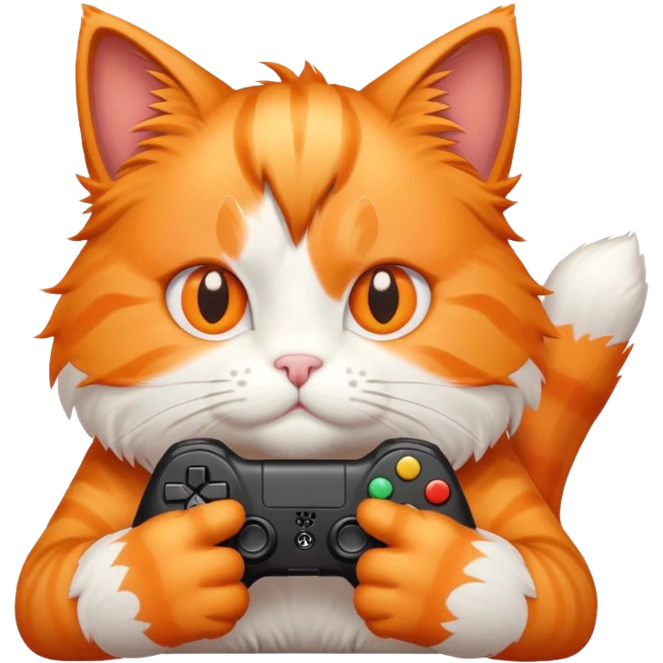 orange cat playing video games emoji