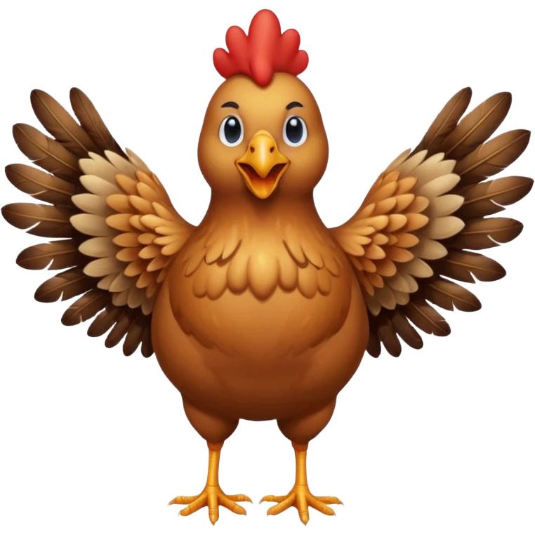 chicken doing a salute with its wing emoji
