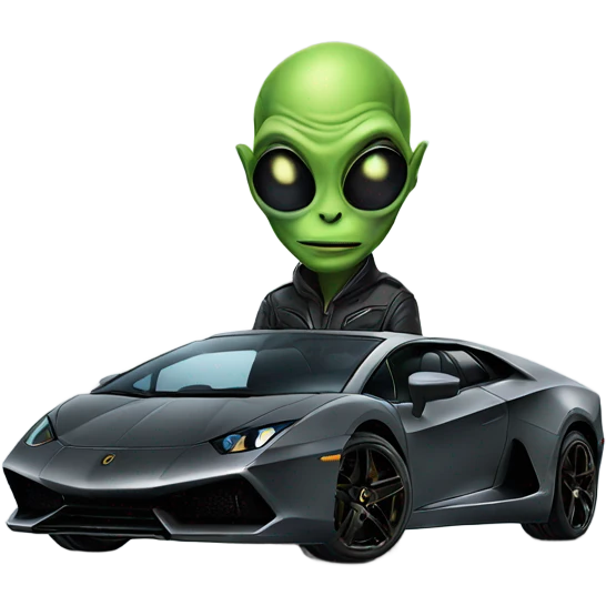 Alien on a lambo emoji