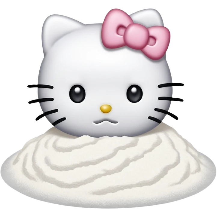 Hello kitty with pile of flour emoji