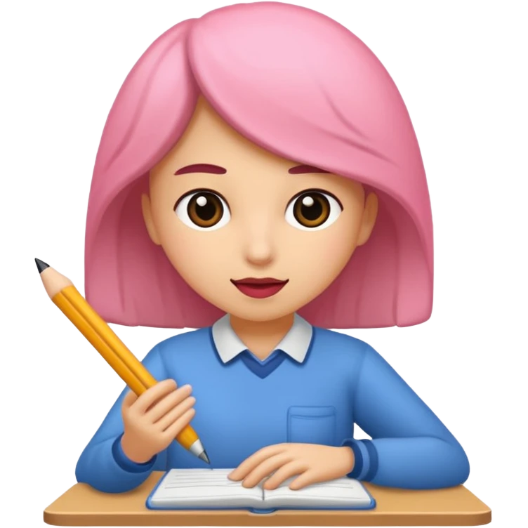 rosa escribiendo pensando emoji