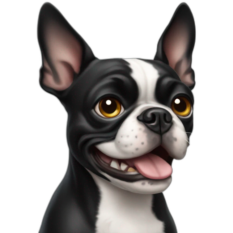 crazy boston terrier emoji