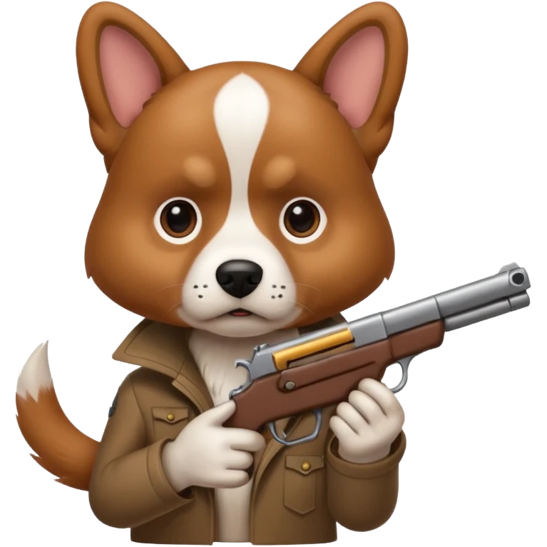 Dog with gun emoji