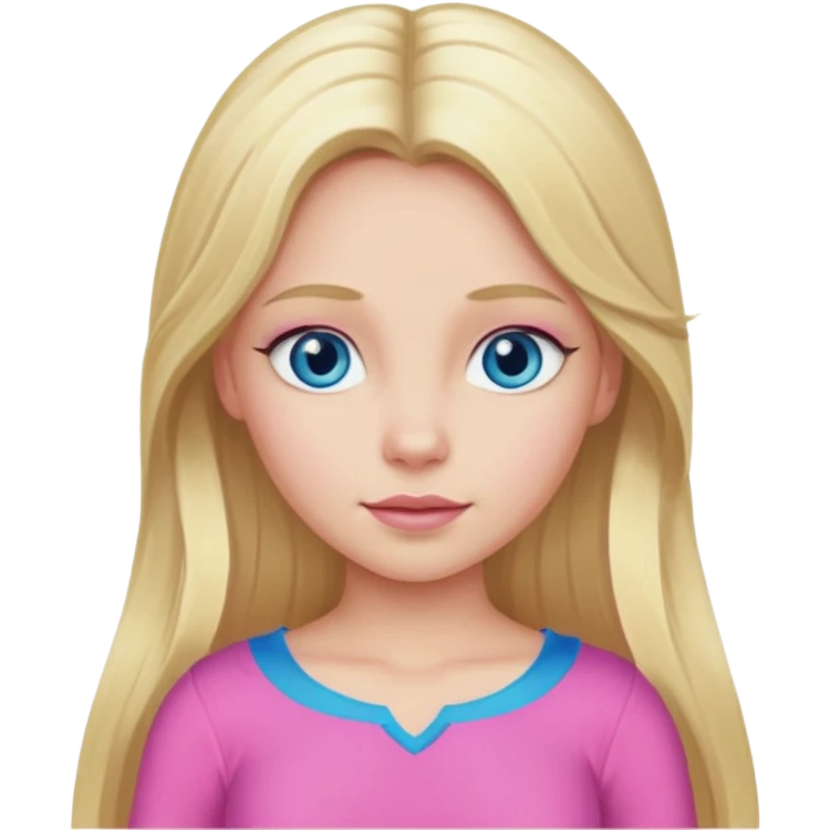 Aurora from Sleeping Beauty with long blonde hair, blue eyes, pink outfit emoji