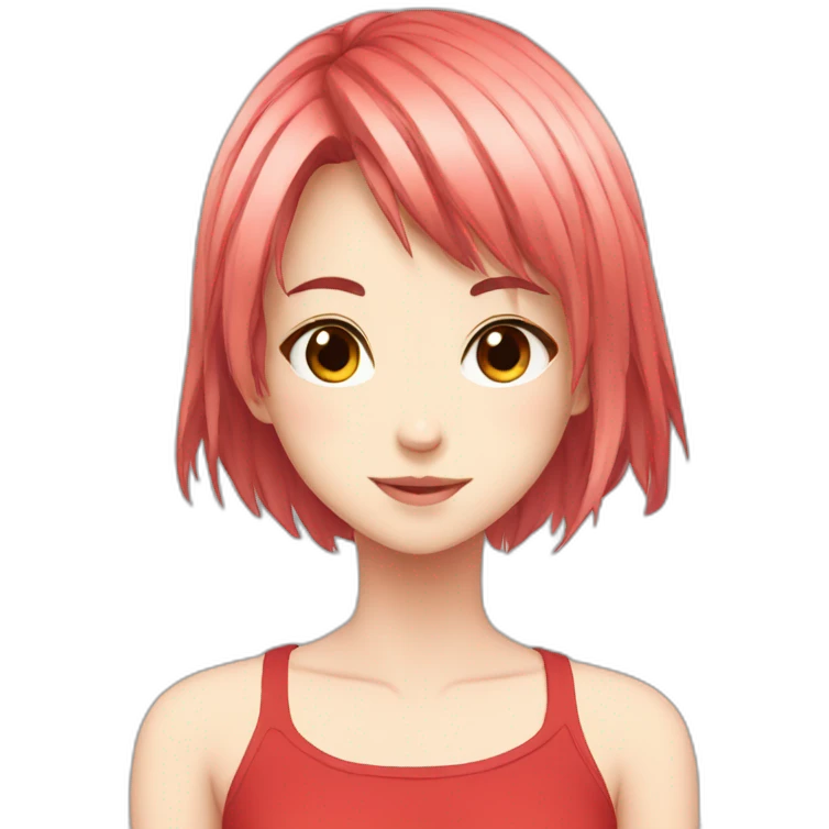 anime girl red emoji