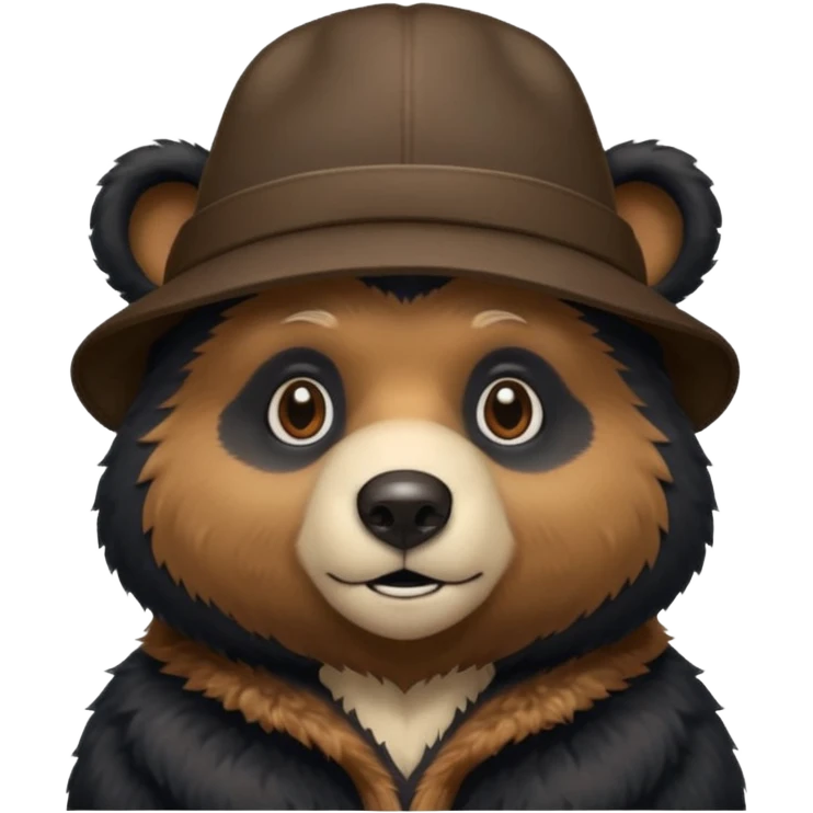 black bear with hat emoji
