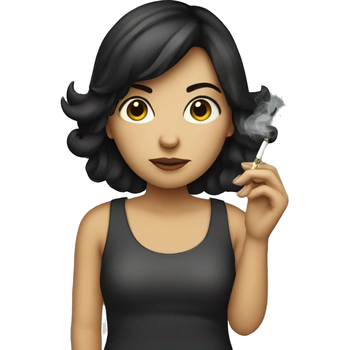 dark haired girl smoking cigarette  emoji