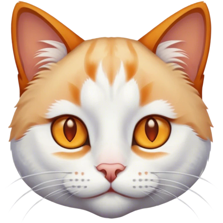 White cat with Amber-coloured eyes and ginger-fur upper part of his head (just above the eyebrows) emoji