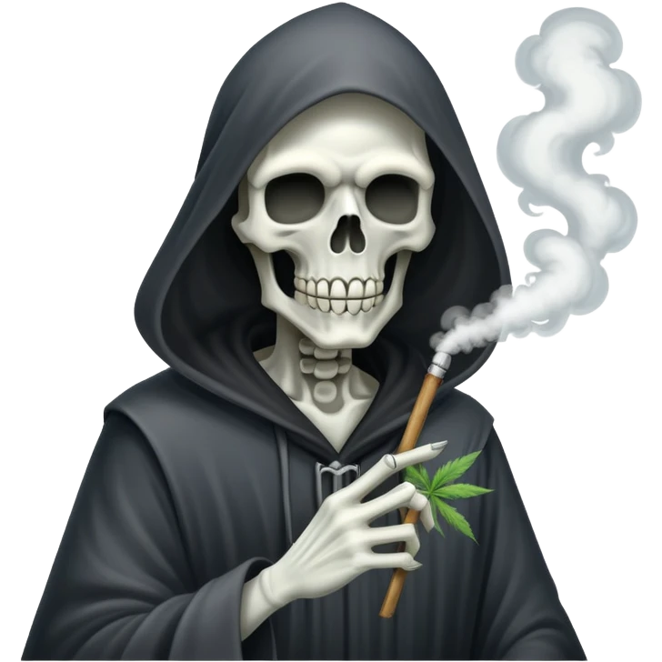 grim reaper smoking weed with smoke emoji