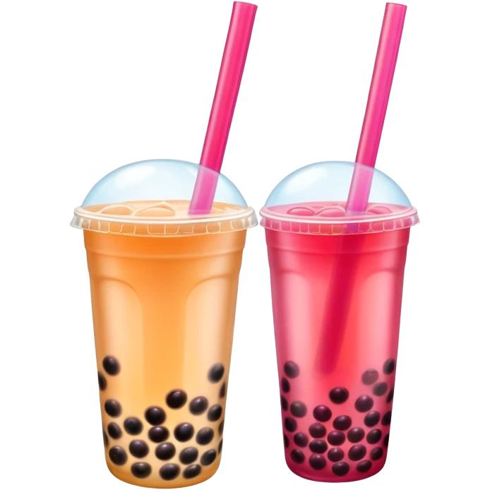 A bubble tea with cherries emoji