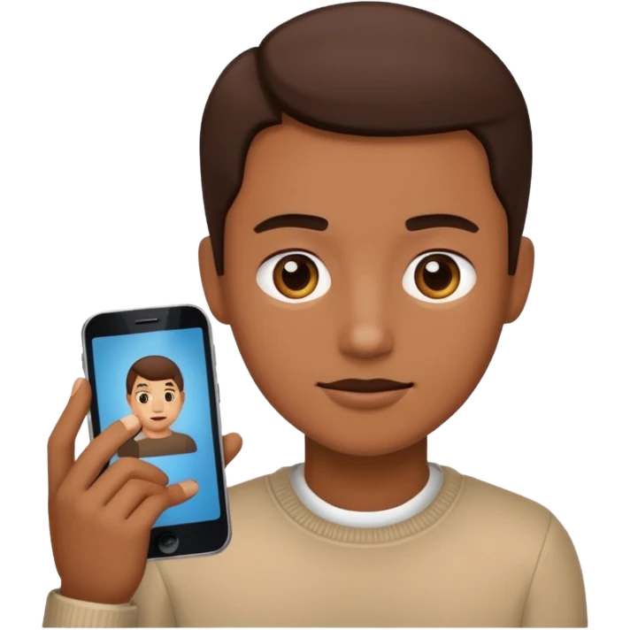 лицо человека в телефоне emoji