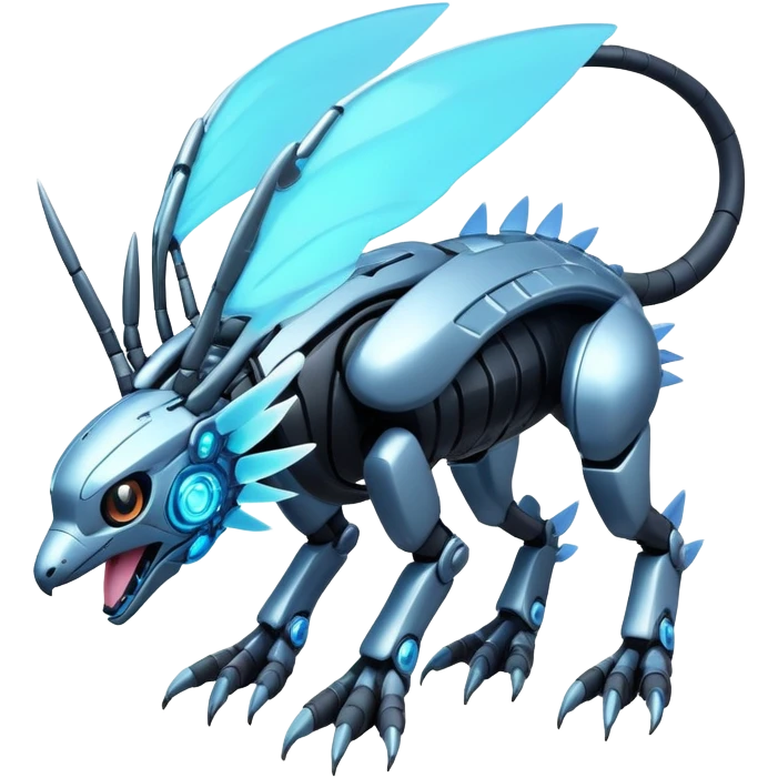  exotic futuristic modern cyber-Fakémon-Digimon-Trico-creature emoji
