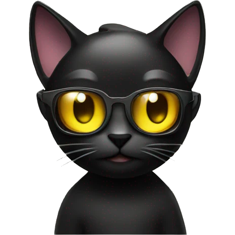 Black cat as a dj emoji