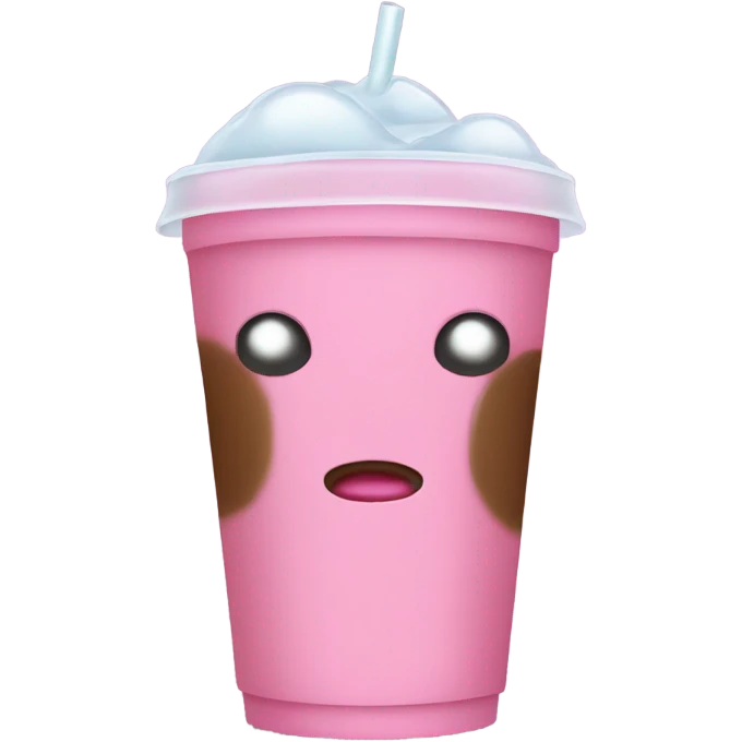 Iced pink coffe emoji