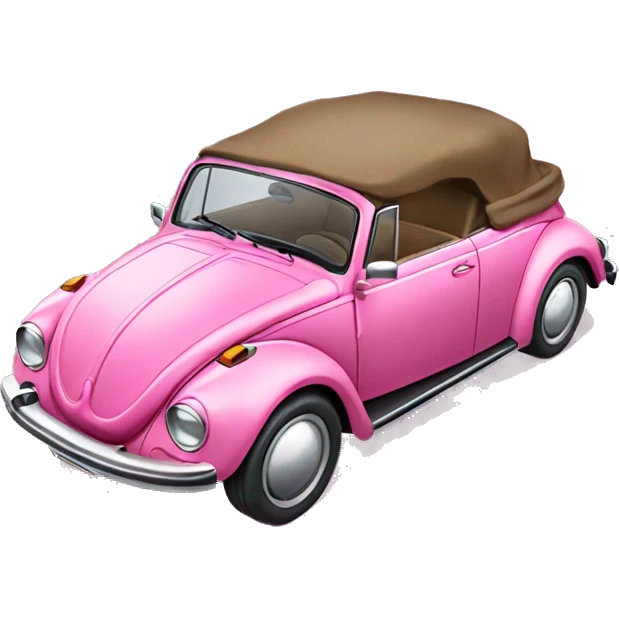 pink volkswagen beetle covertible emoji