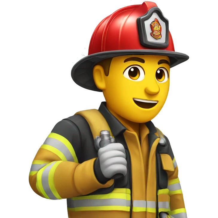fire fighter fighting a fire emoji