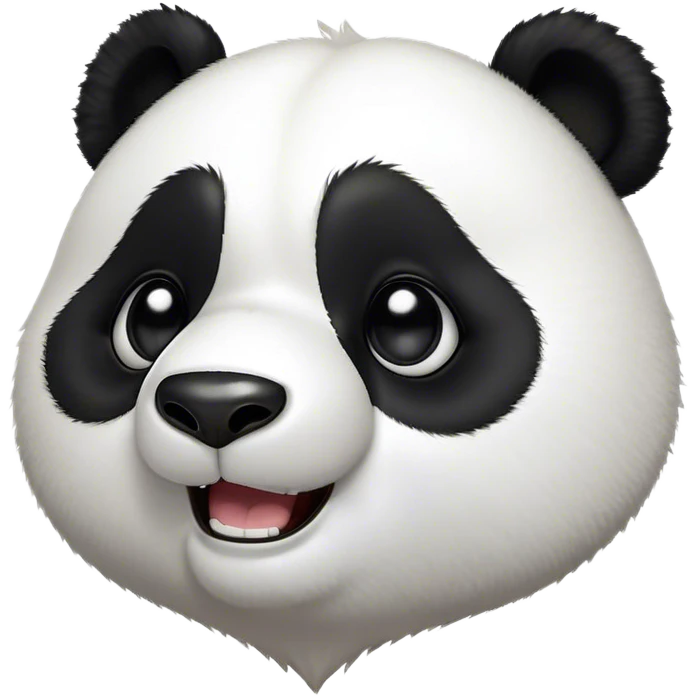 Cinematic Comical Panda Portrait Emoji, Head tilted dramatically with an exaggeratedly amused expression, featuring a striking black and white Fur with a quirky, playful expression and wide, expressive eyes filled with humorous disbelief, Simplified yet hilariously expressive features, highly detailed, glowing with a slightly sassy glow, high shine, dramatic yet playful, stylized with an air of cheeky charm, bright and endearing, soft glowing outline, capturing the essence of a spirited and over-the-top panda, so meme-worthy it feels like it could roll its eyes into internet fame instantly! emoji