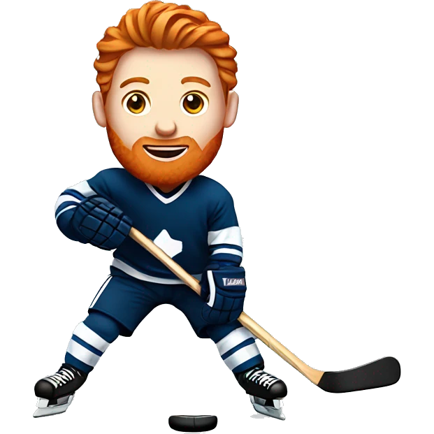 Ginger playing hockey emoji