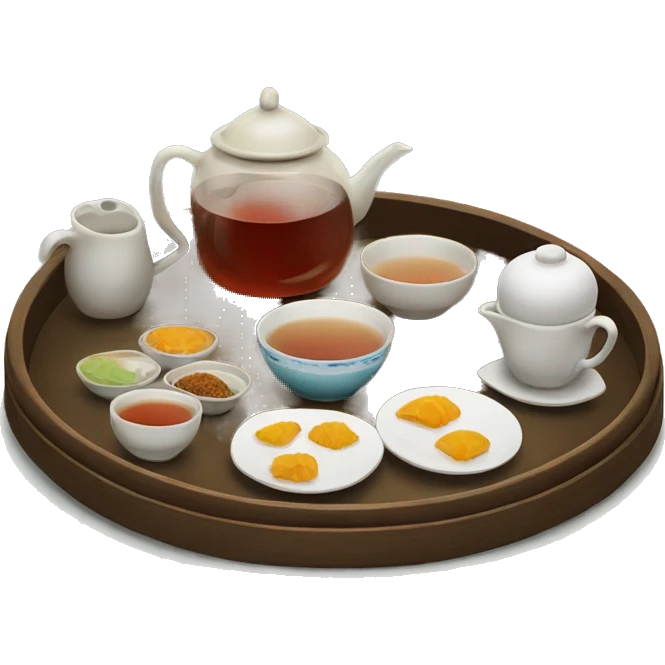 chinese tray with tea emoji