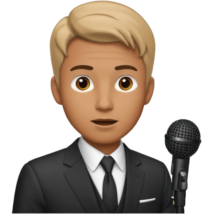 man speaks into the microphone emoji