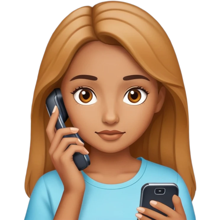 girl with phone emoji