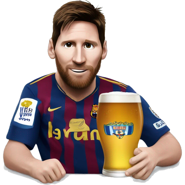 messi drinking beer emoji