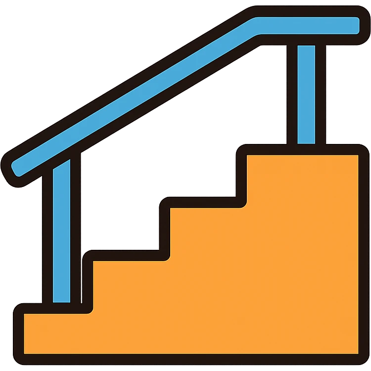 outdoor stair icon with color outline emoji