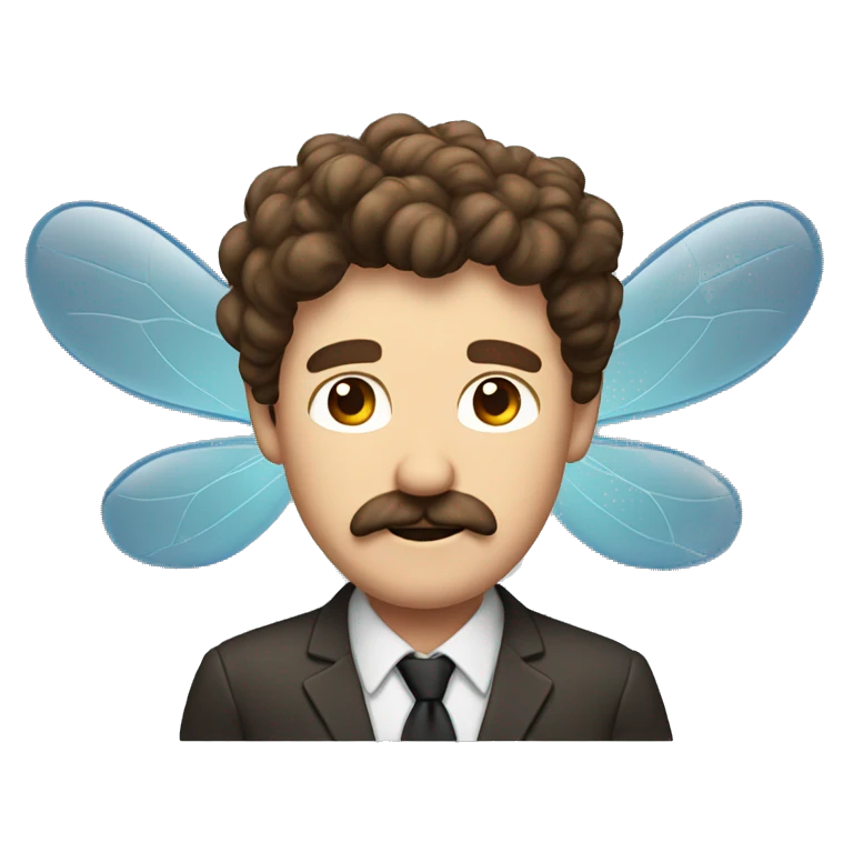 Fly buzzing around a man with brown hair and mustache  emoji