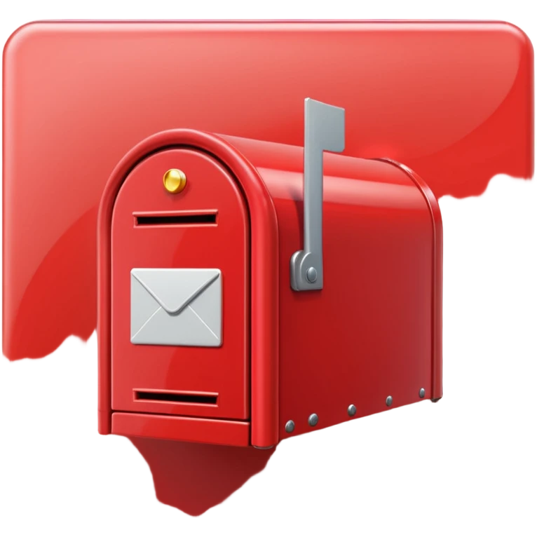 red mailbox, glossy finish, bright saturated red, smooth curves, minimal details, clean and shiny

 emoji