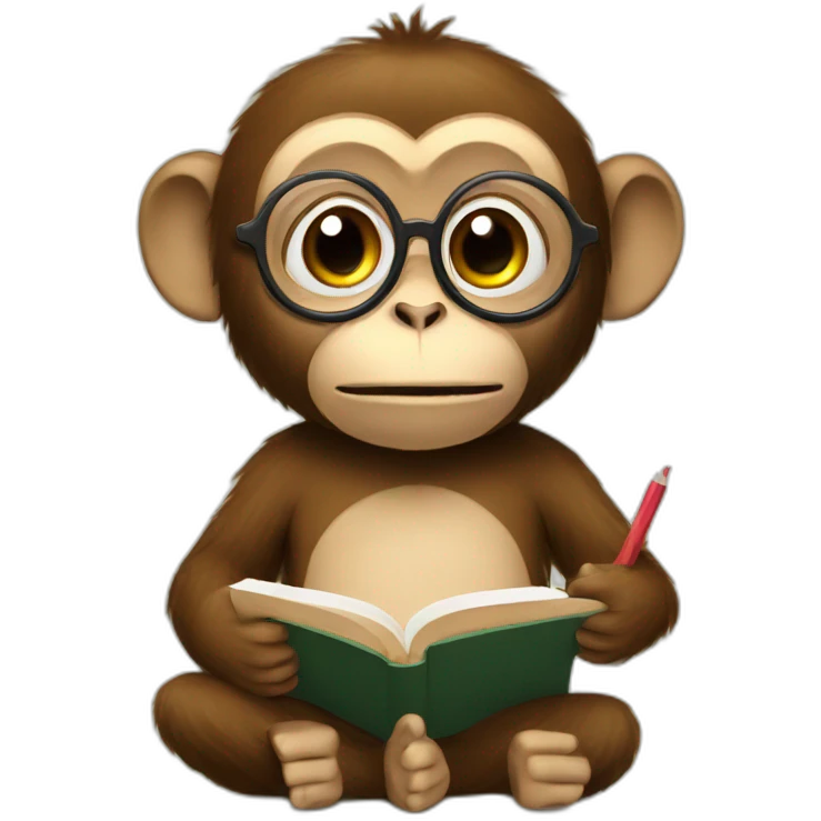 monkey studying maths emoji