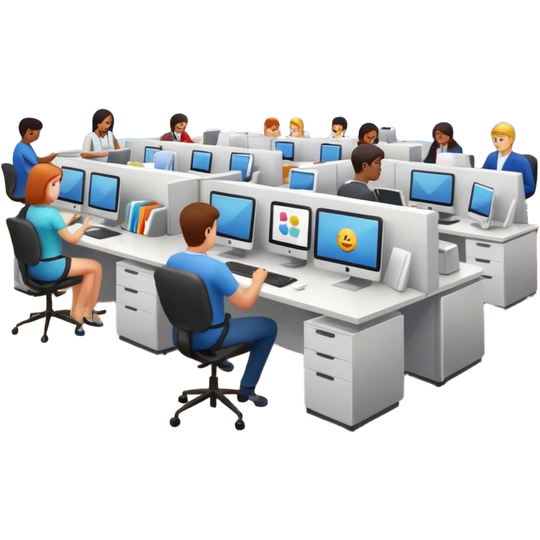 busy office with people working emoji