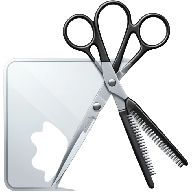 Hair salon gift card with scissors and comb emoji