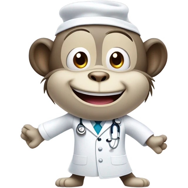 Funny doctor monkey dancing emoji