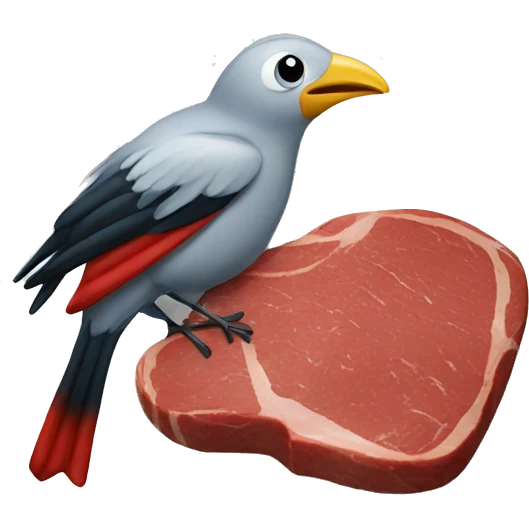 Bird eating a steak  emoji