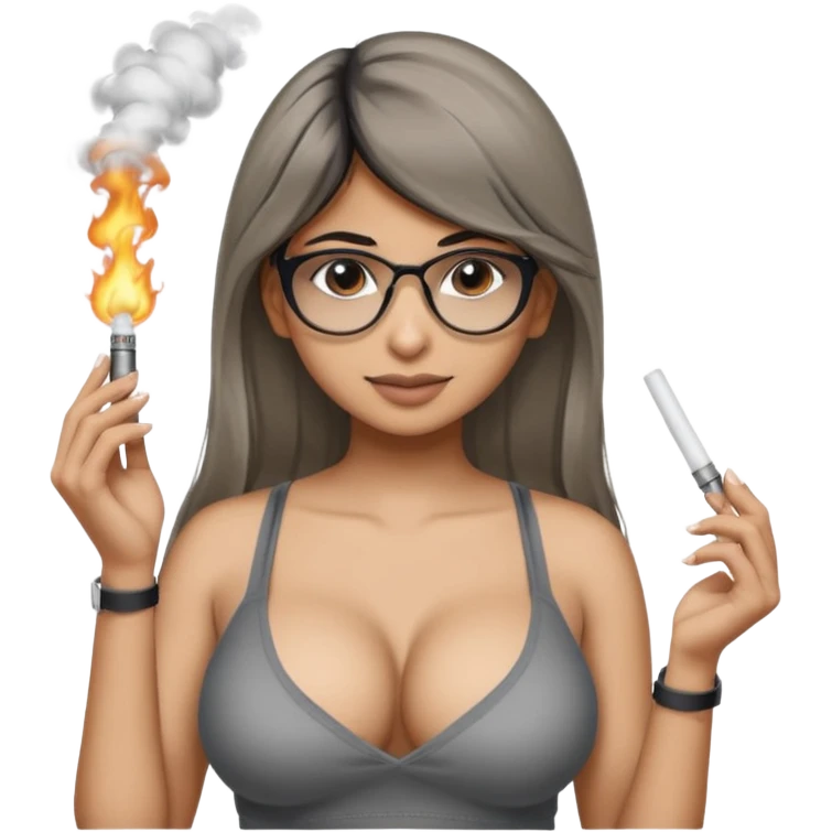 Mia Khalifa  avec des gros bzez et un gros décolleté  et un paf dans la bouche emoji