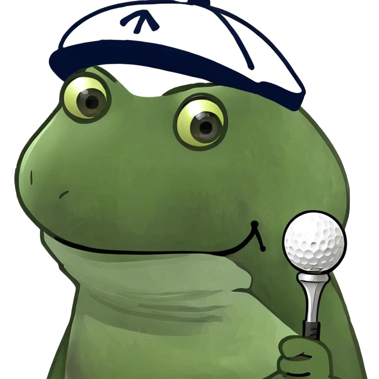 Bufo putting on a golf course emoji