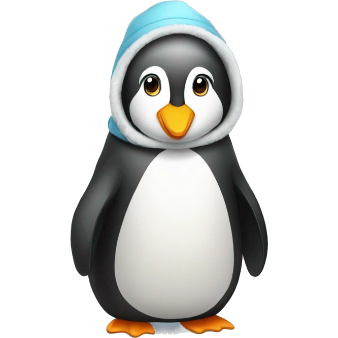 Pinguino con la felpa e il cappuccio  emoji