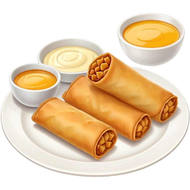 Plate of egg rolls emoji
