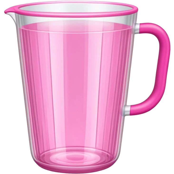 transparent cup with pink handle and ribbed surface emoji