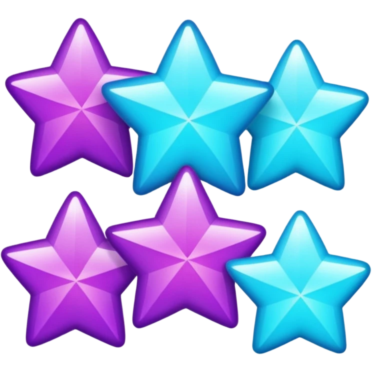 glitter purple and cian stars emoji
