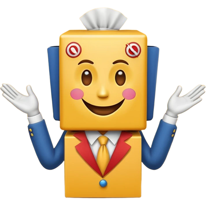 Create an emoji (one of the classic yellow faces) but make them have hands and wind an imaginary jack in the box (no props or anything just the hands and face) but also have the mouth like an o emoji