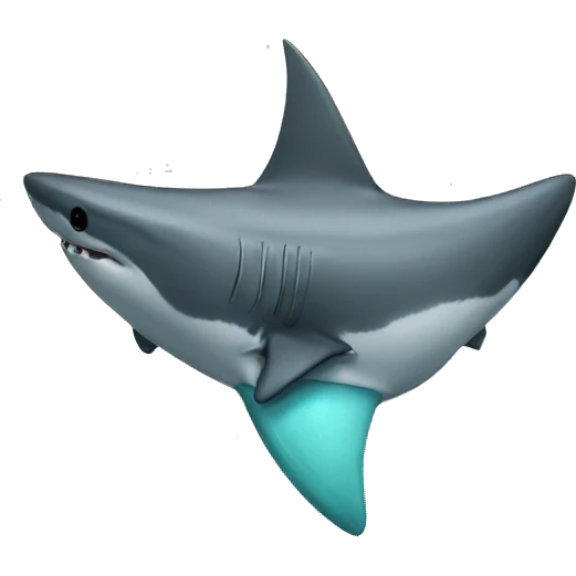 a single shark tooth emoji