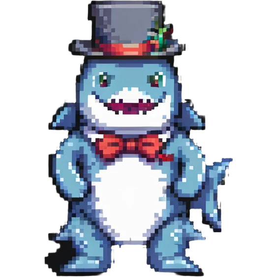 shark with a tophat emoji