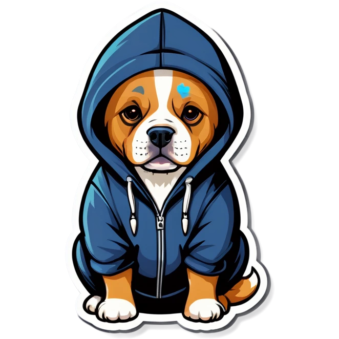 Dog wearing hoodie emoji