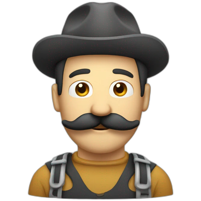 A moustache in the rubber hose animation style emoji